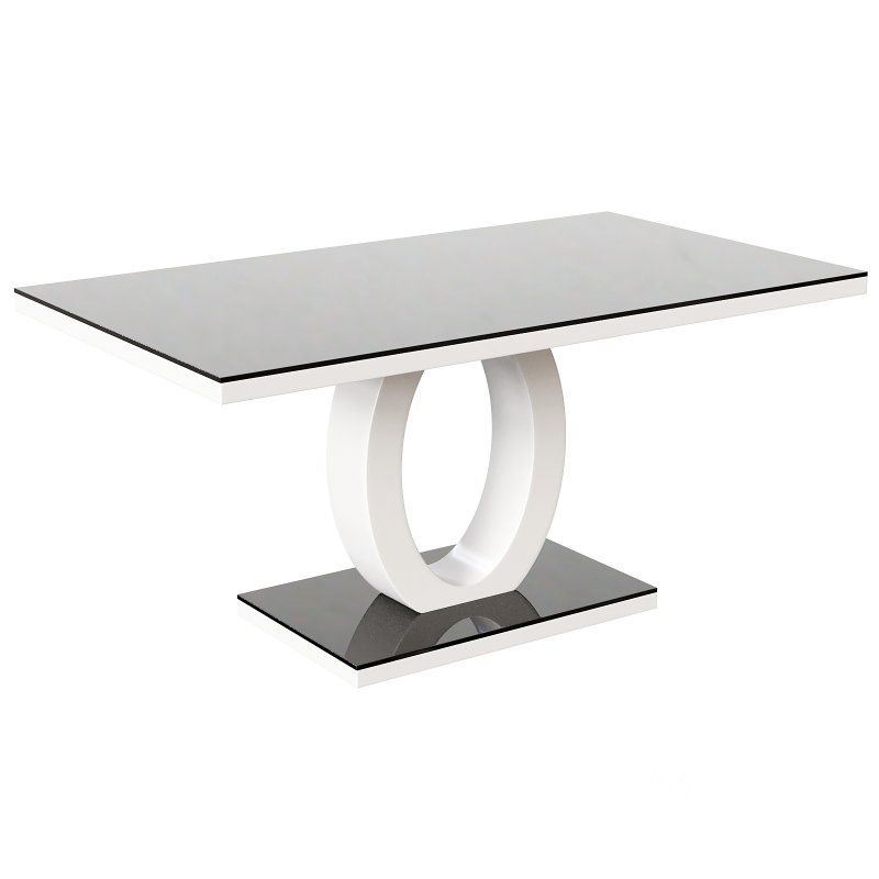 Scottsmoor Modern High Gloss Halo 6 Seater Dining Table Image 4