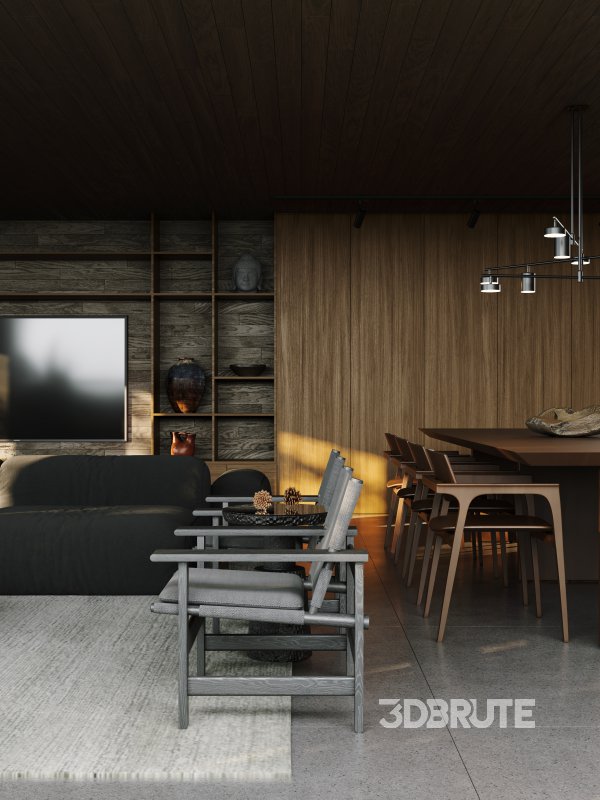 Living Room Dining Room Kitchen Image 5