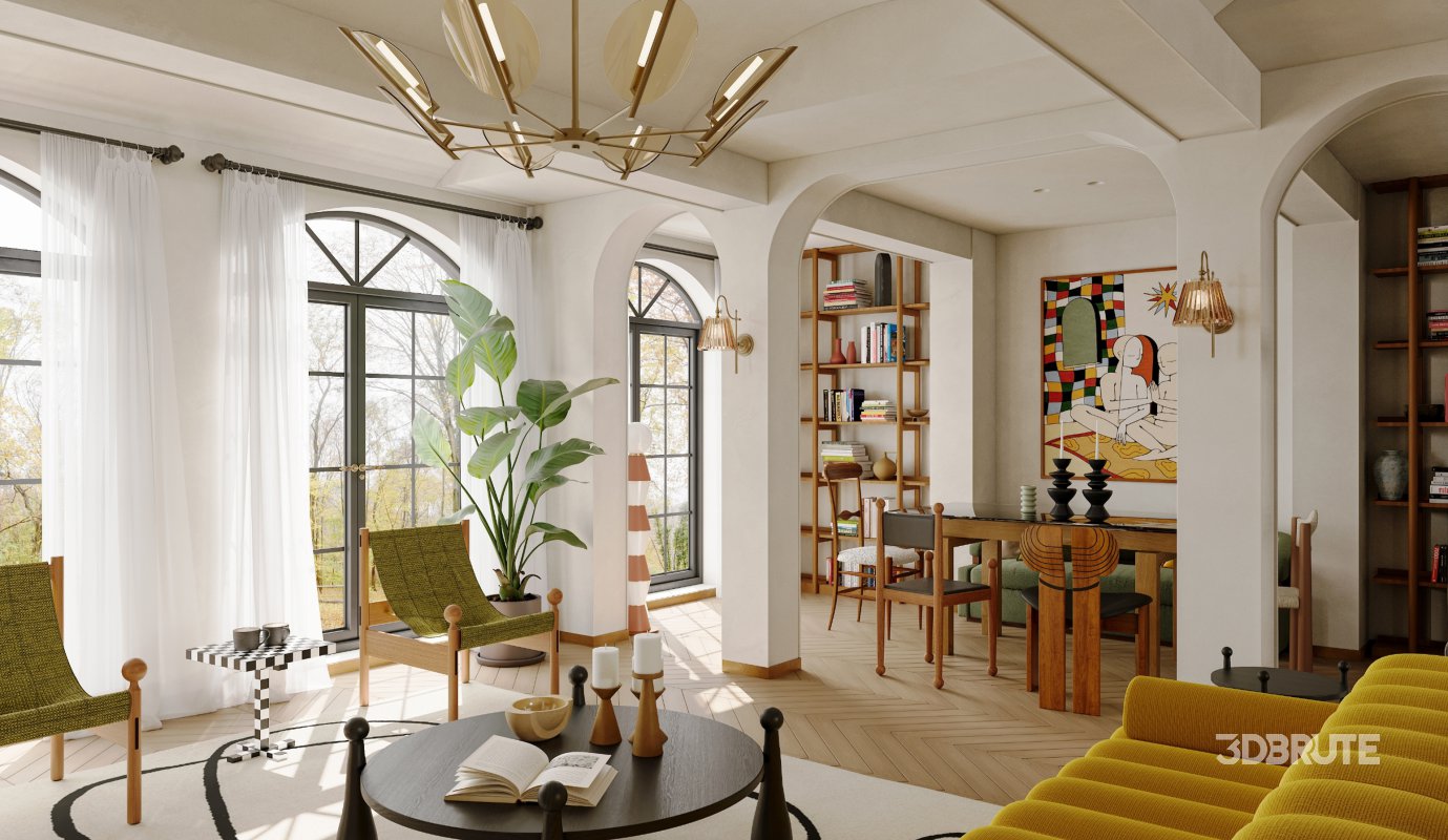 Living Room Dining Room Kitchen Image 5