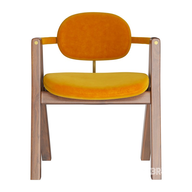 Fabric chair with armrests Image 3