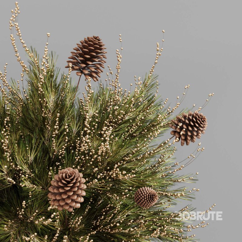 Winter pine fruit vase Image 2