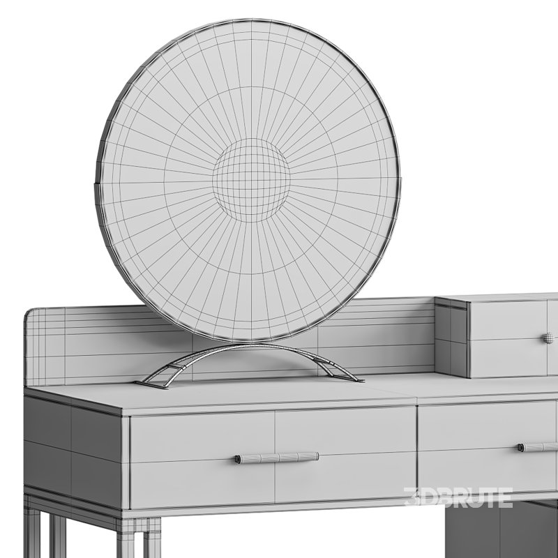Bureau de coiffeuse avec tabouret et miroir DEL Grosmark Image 13