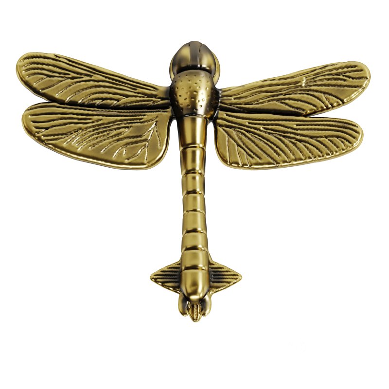 Antique Brass Dragonfly Design Front Door Knocker Vintage Style Image 10