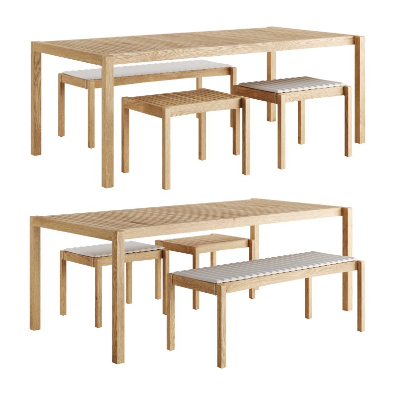 AH901 and AH912 Outdoor Dining Set by Carl Hansen Image 2