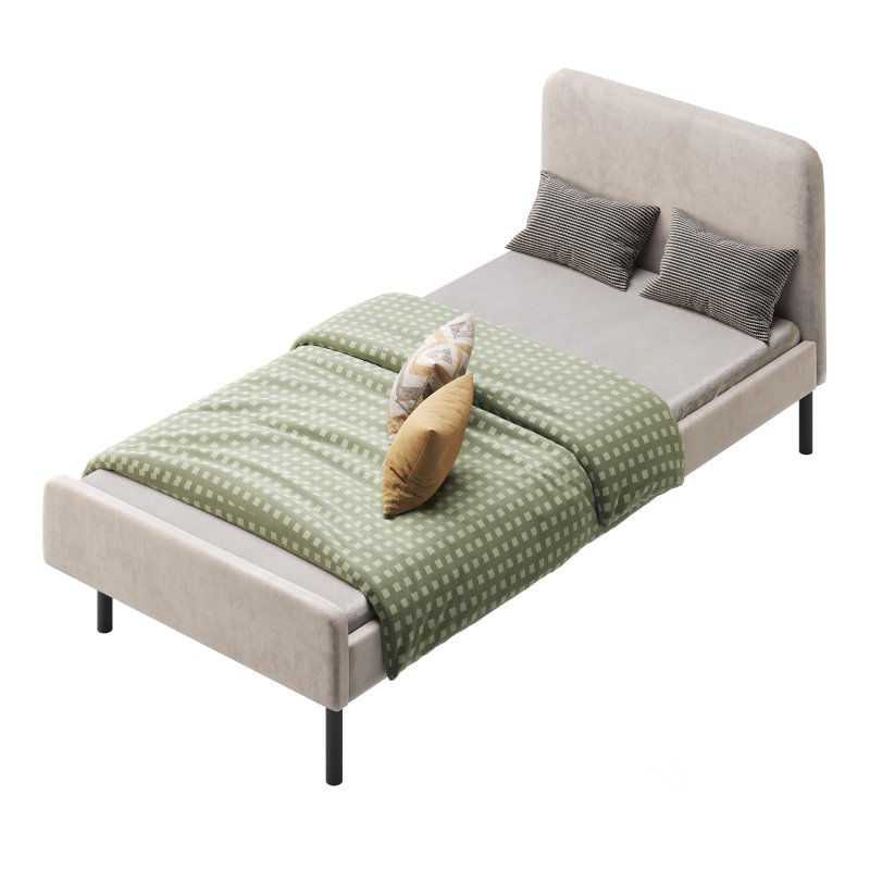 Upholstered bed frame Vissle dark grey Standard Single Image 7