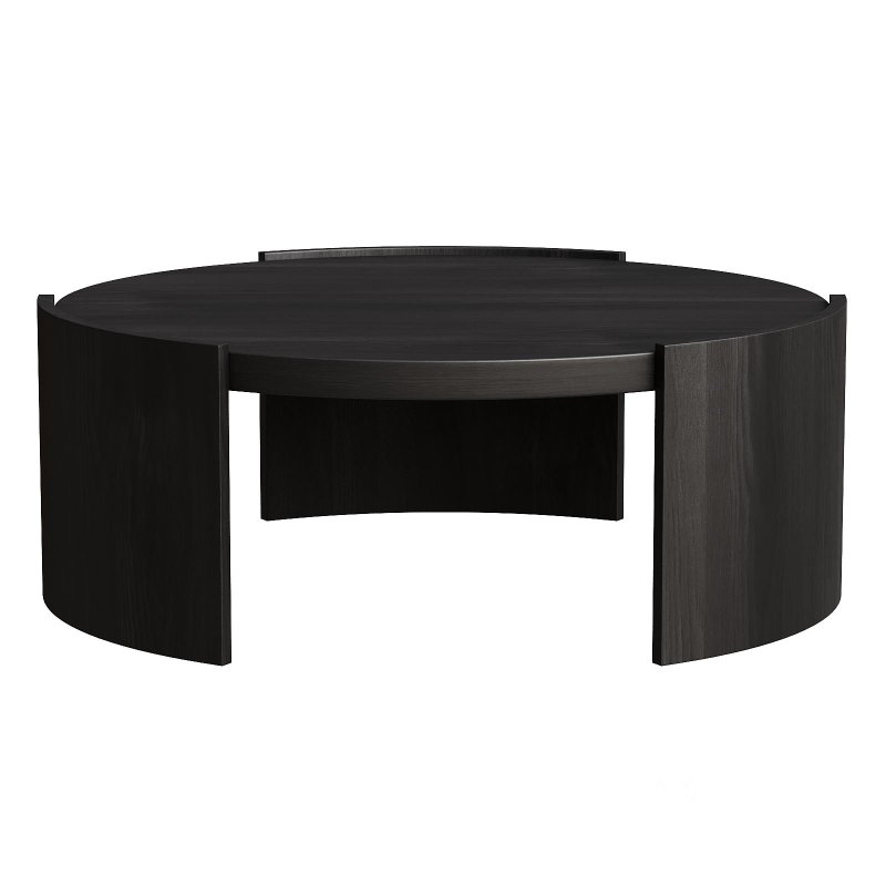 Tamera 100cm Wooden Round Coffee Table – Black Image 2