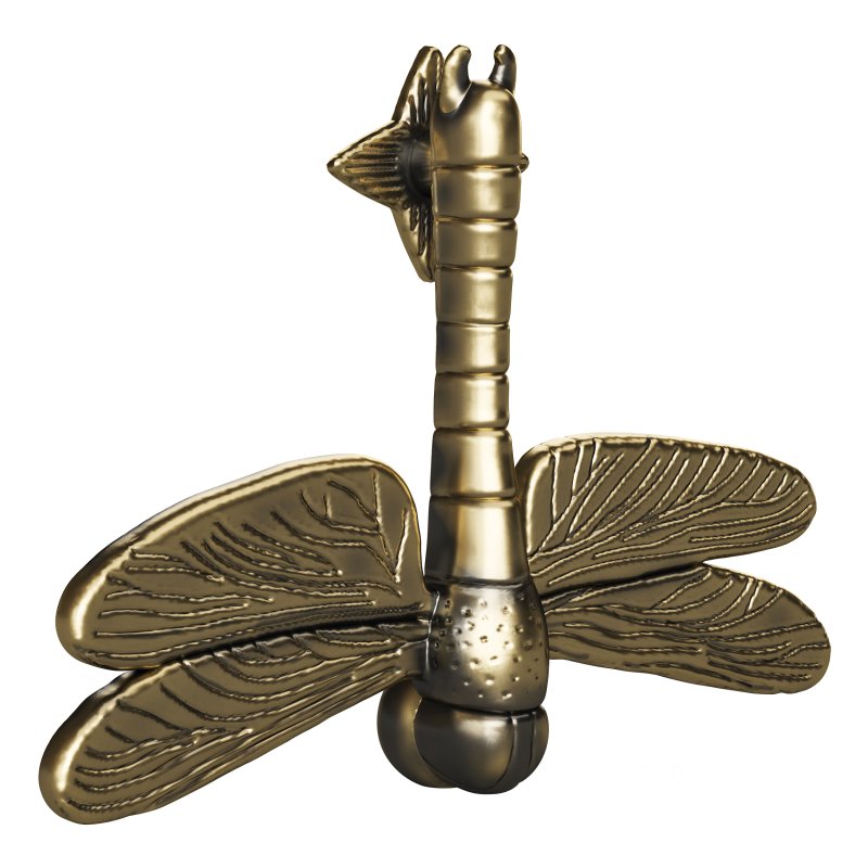 Antique Brass Dragonfly Design Front Door Knocker Vintage Style Image 7