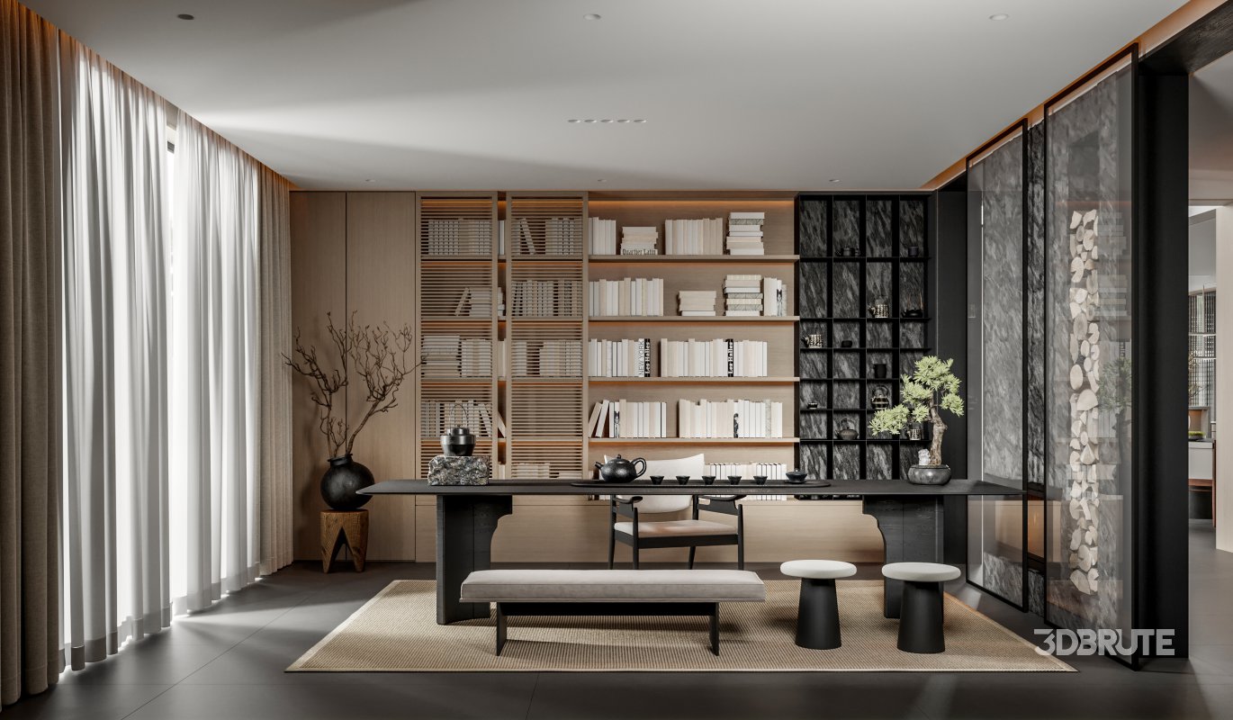 Living Room Dining Room Office Image 4