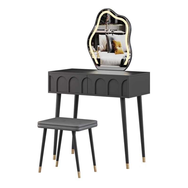 Ensemble coiffeuse avec tabouret et miroir Carmell Image 9