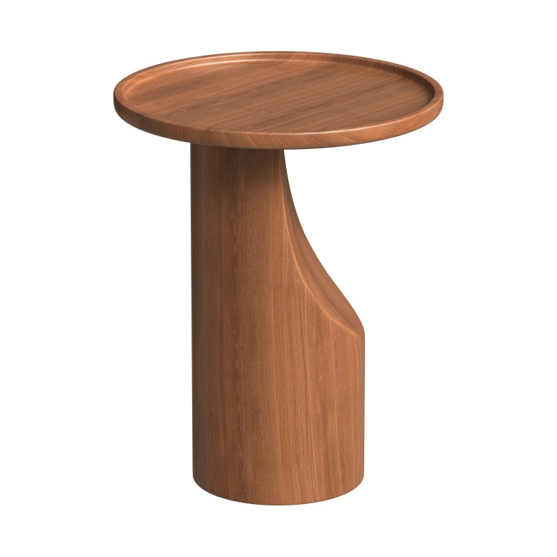 Round walnut side table Image 3