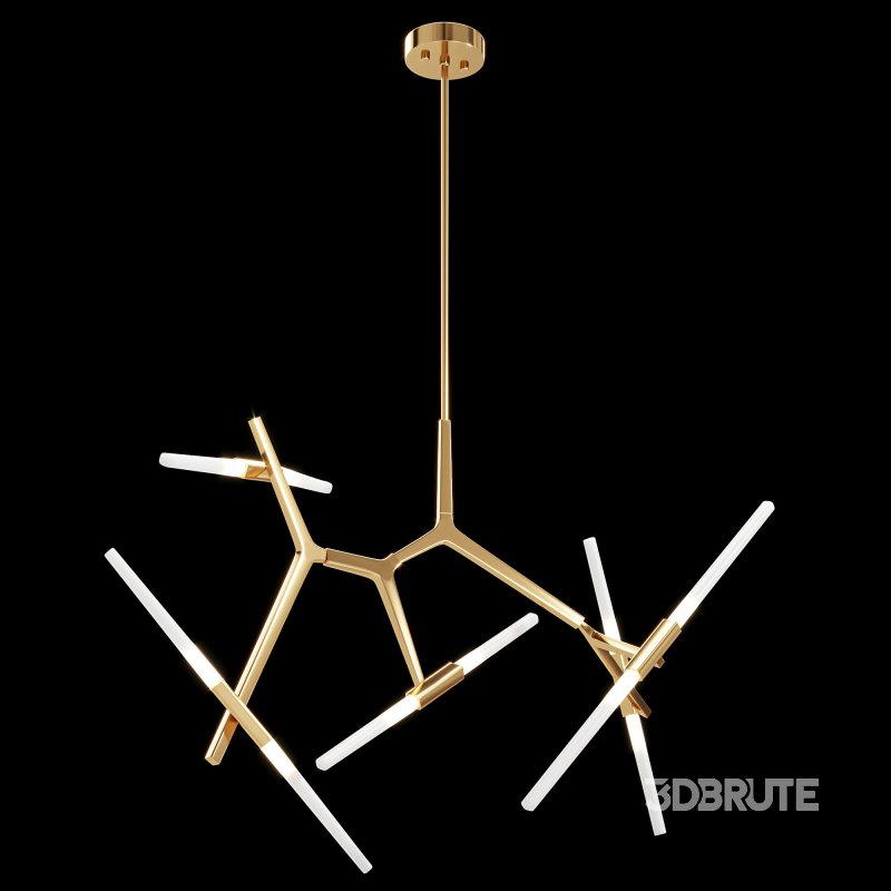 10 light Branch Modern Linear Chandelier Image 3