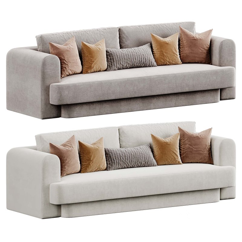 Form Camel Performance Velvet Sofa Image 3