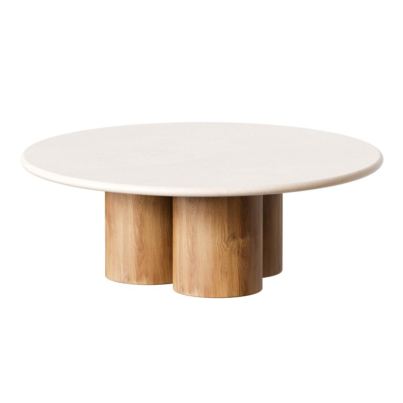 Marble coffee table set Mozo – Light oak Image 5