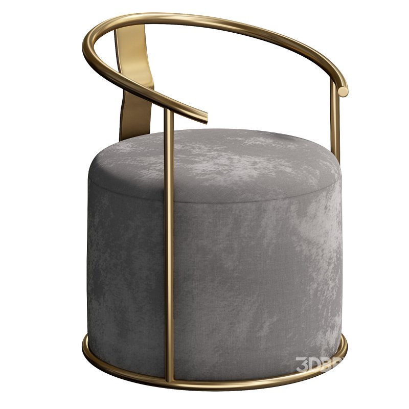 Modern Round Accent Chair in Gold Image 2