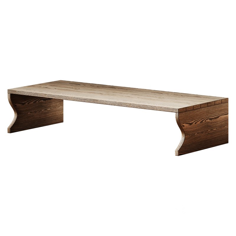 Wood Bench Rustic Look Image 4