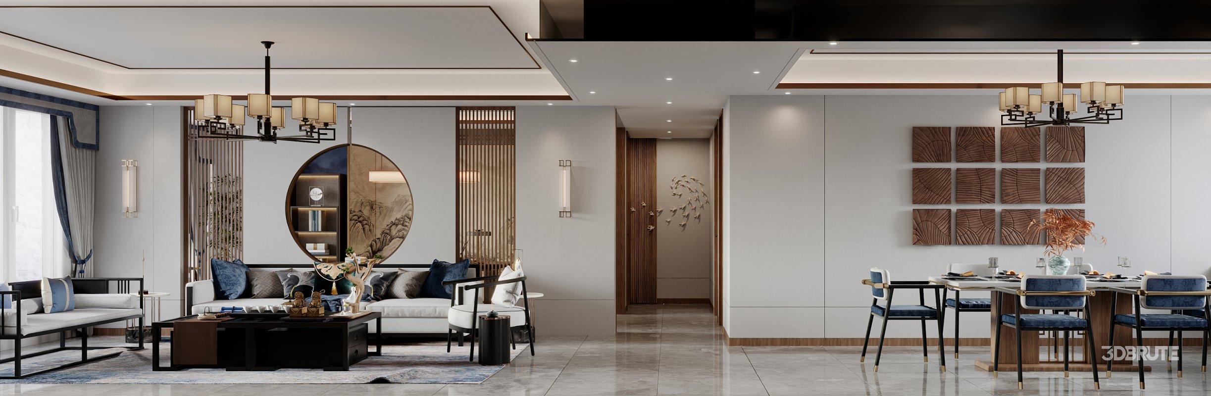 chinese living room dining room office room Image 6