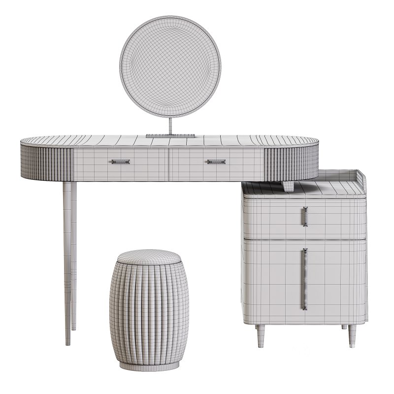 Meja Rias Mewah Artic Cermin Led Warna Duco Image 2