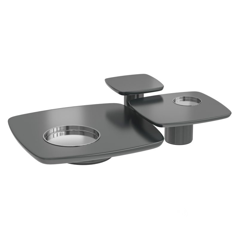 Modern Living Room Black and Gold Oversized Wooden Coffee Table Set of 3 for Home Image 6