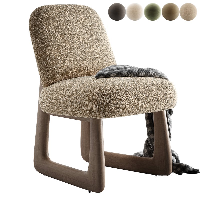 Pula Warm White Boucle Dining Chair Image 2