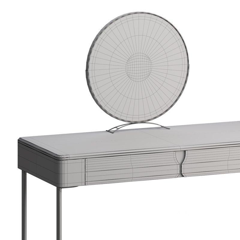 Ensemble de coiffeuse 39,37 bois massif minimaliste Image 14