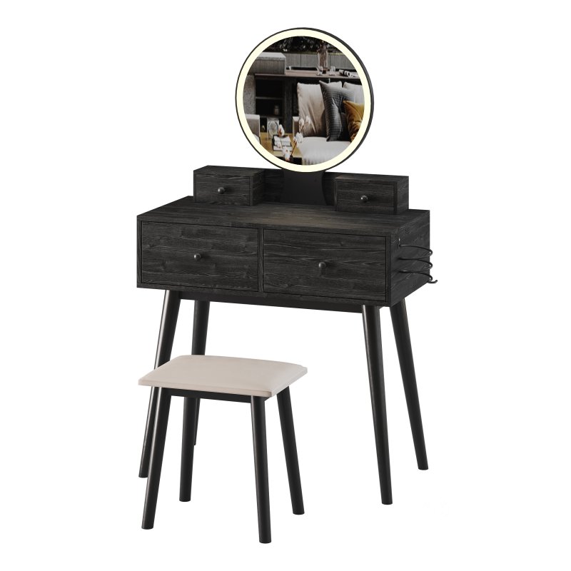 Ensemble coiffeuse avec tabouret et miroir Kyla Image 8