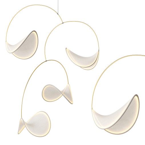 llll-02 fabric pendant 4 lights