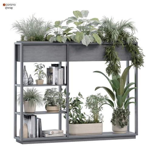interior vertical plant and decorative set 339