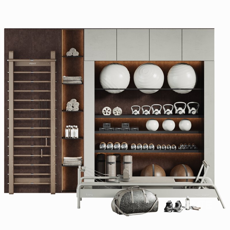 A Rack with gym equipment 01 Image 5