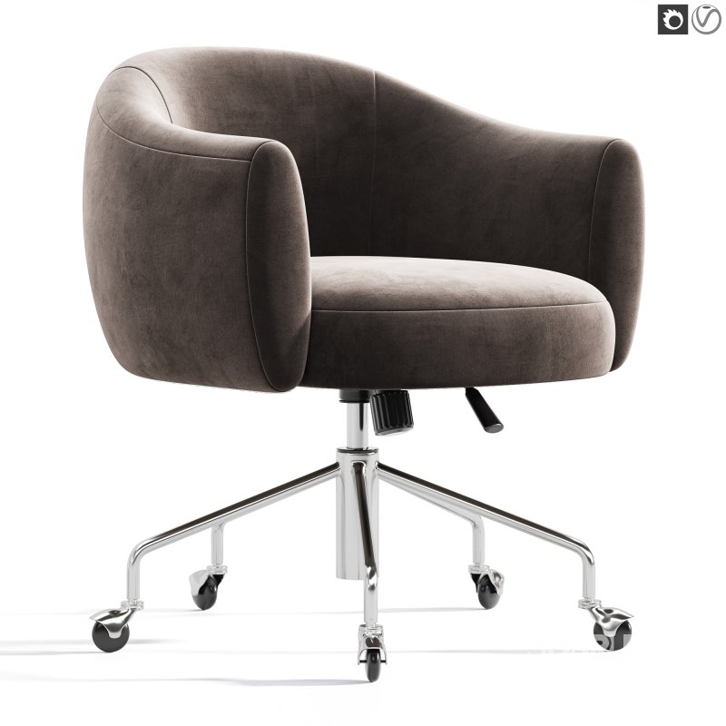 Ellessi Peppered Grey Boucle Swivel Office Chair Image 4