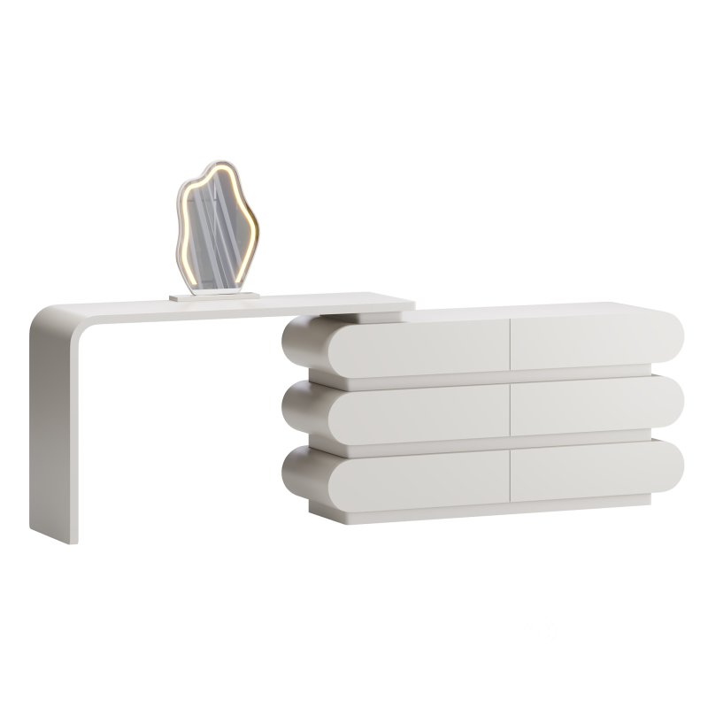 Modern Extendable Storage Vanity Table Image 1