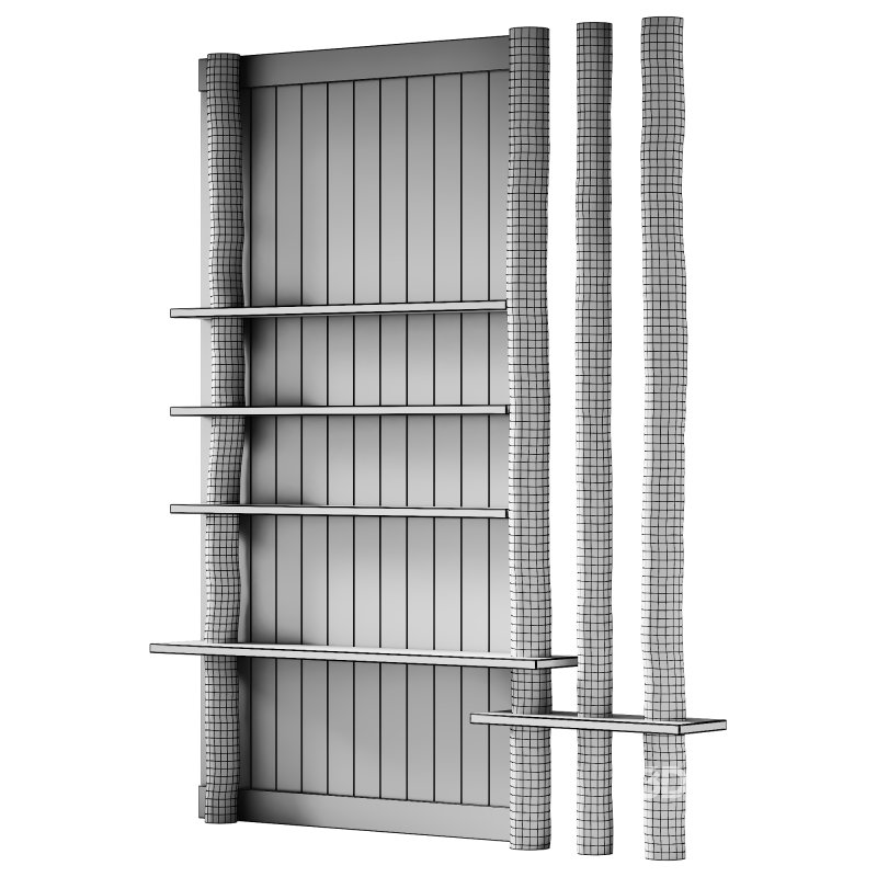 Shelves with partition made of birch Image 4