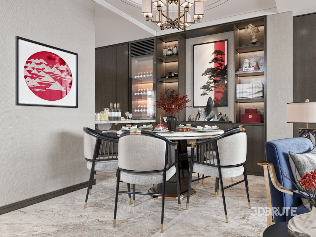 chinese living room dining room Image 3