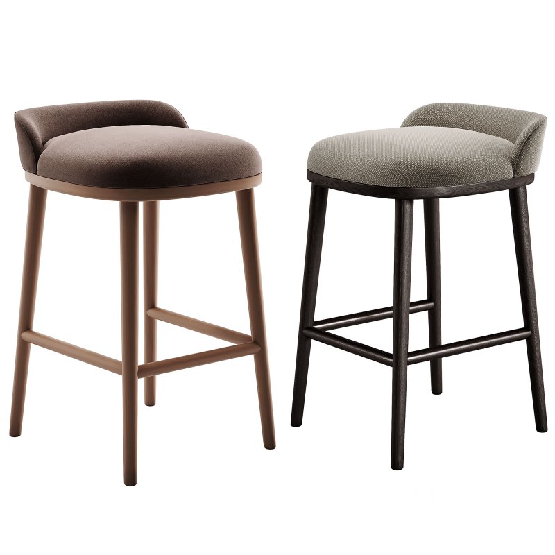 CAINE barstool Dark Brown Loom Beige Image 4