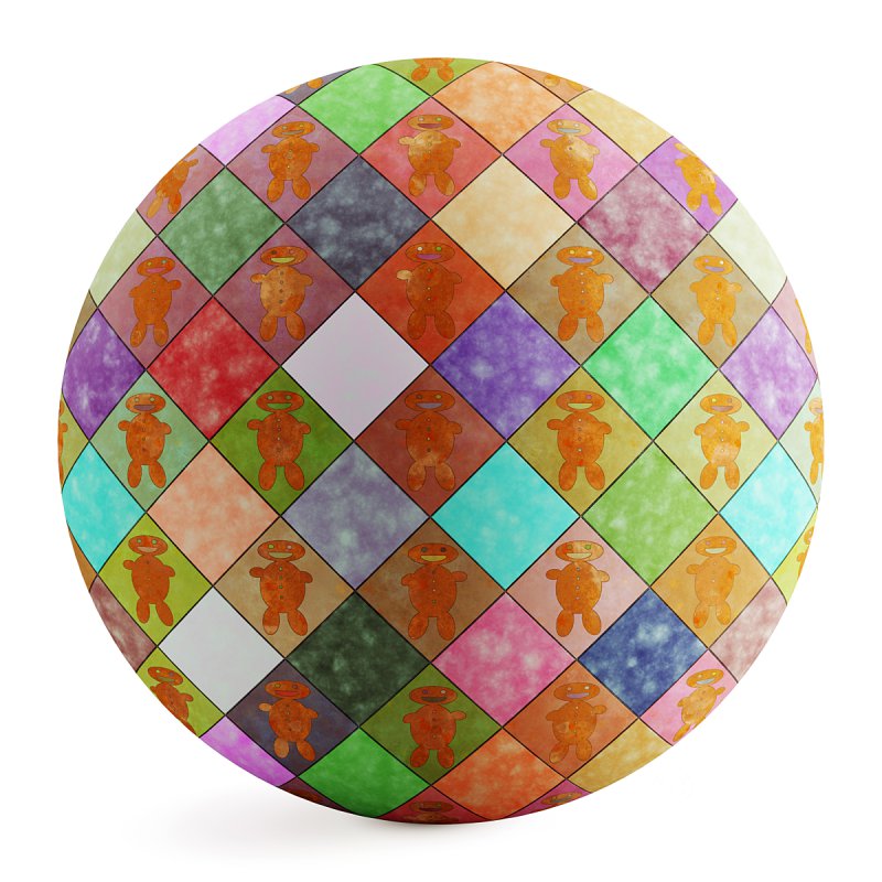 FB4 tile children’s room Gingerbread | PBR | 4K Image 1