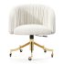 Saroy Ivory Upholstered Office Chair - Thumbnail 8