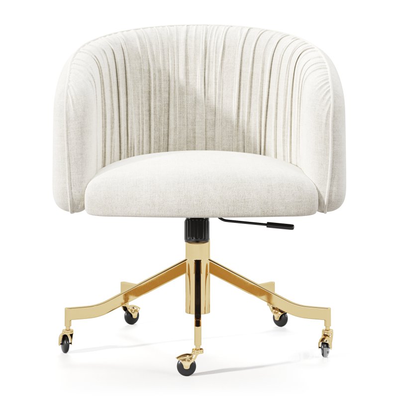 Saroy Ivory Upholstered Office Chair Image 8
