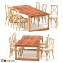 ODGER Table and 6 Teak Cross Back Dining Chair - Thumbnail 1
