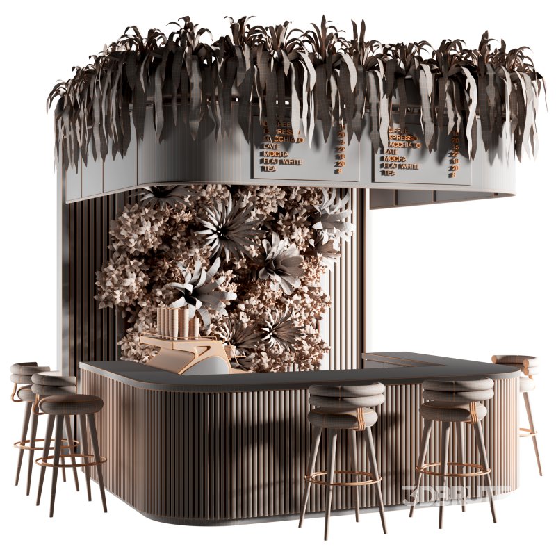 Coffee Bar with Plants-set13 Image 1