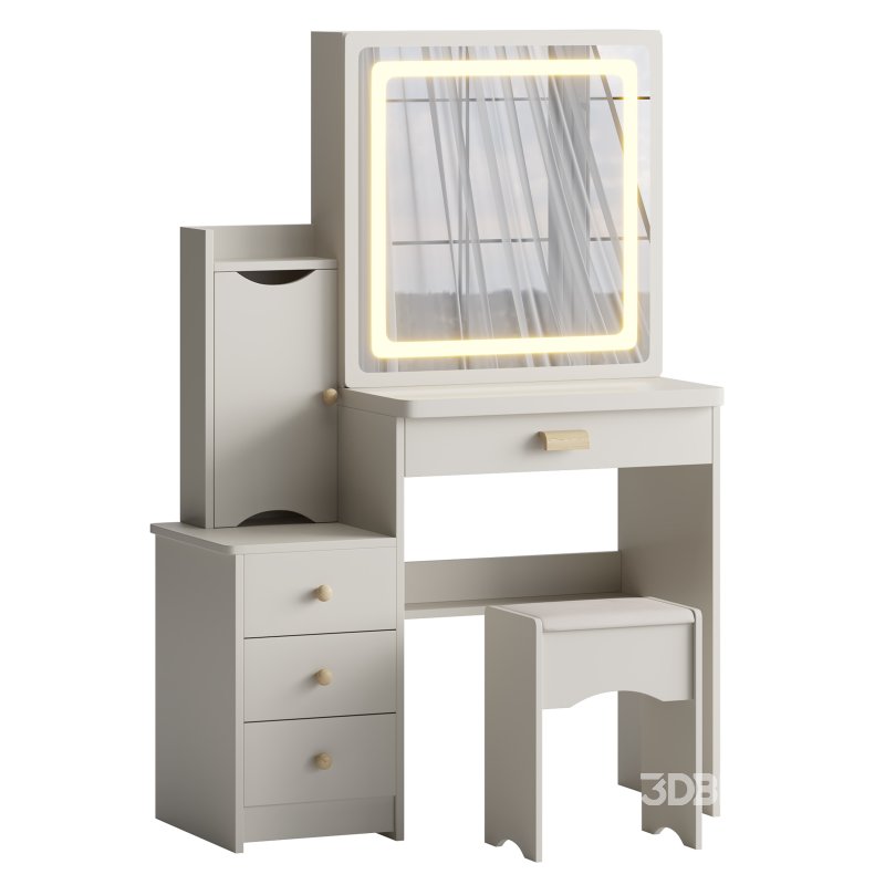 Ensemble coiffeuse et tabouret Vinush Image 2