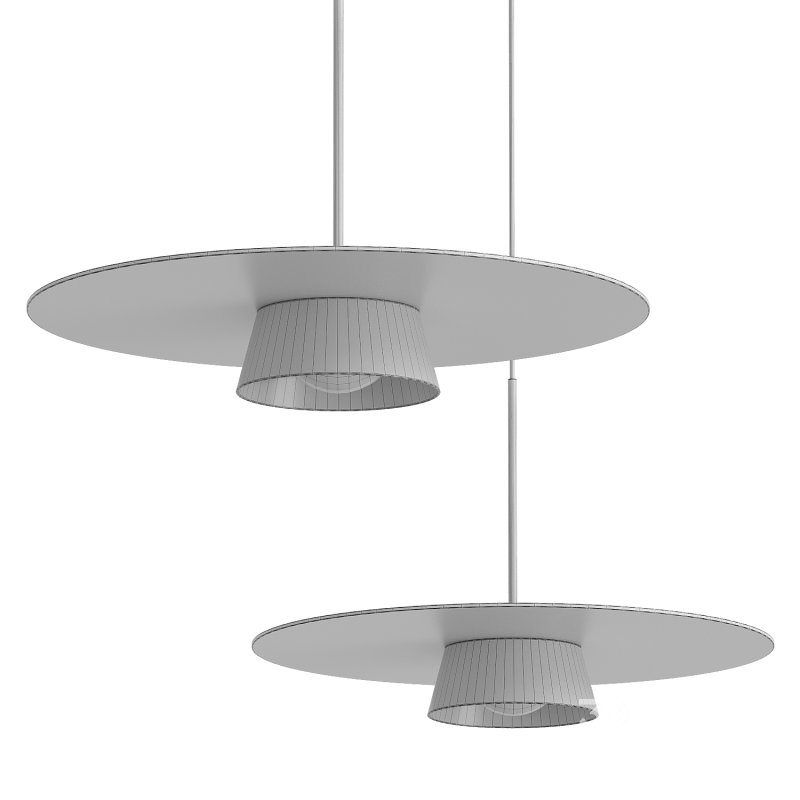 Thin Round Metal Plate Pendant Light Image 3