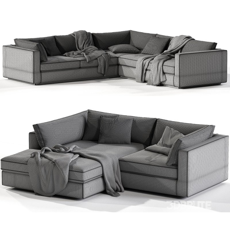Oceanside Deep 2 Piece Left Arm Bumper Sectional Sofa Image 7