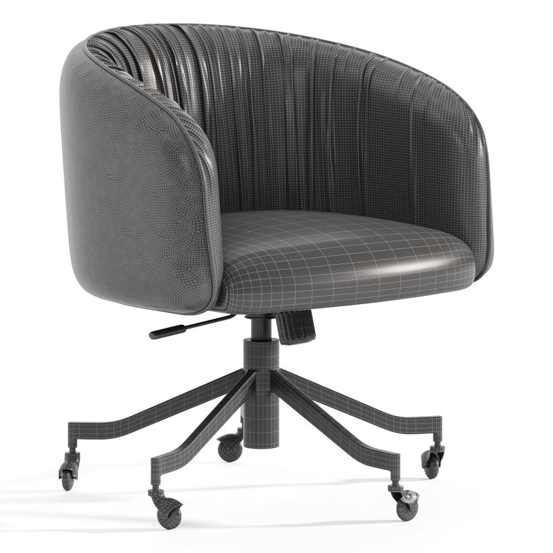 Saroy Ivory Upholstered Office Chair Image 7