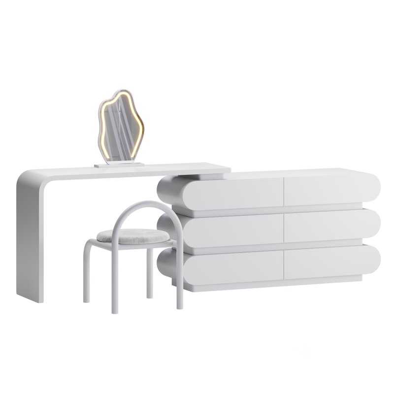 Modern Extendable Storage Vanity Table Image 2