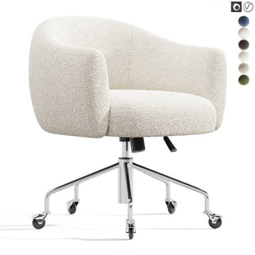 Ellessi Peppered Grey Boucle Swivel Office Chair