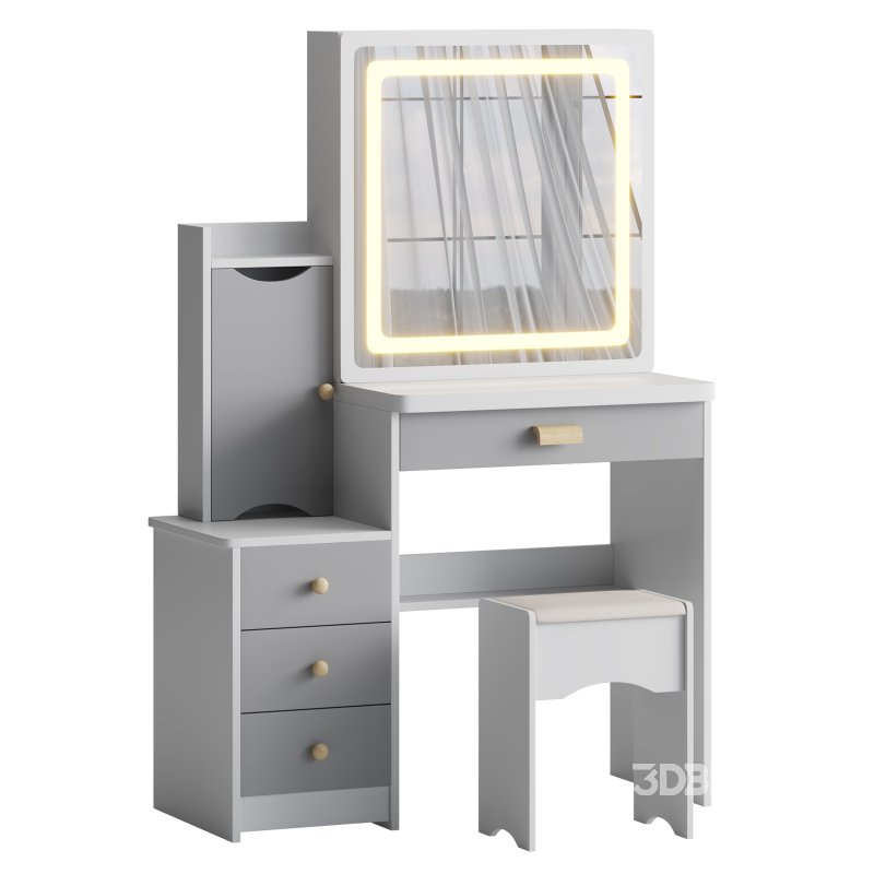 Ensemble coiffeuse et tabouret Vinush Image 9