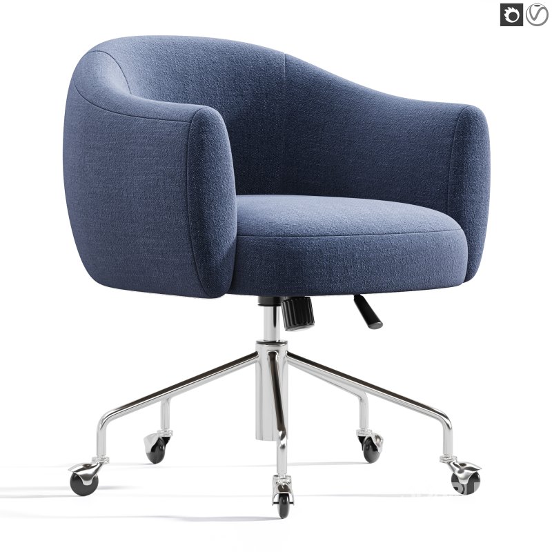 Ellessi Peppered Grey Boucle Swivel Office Chair Image 6
