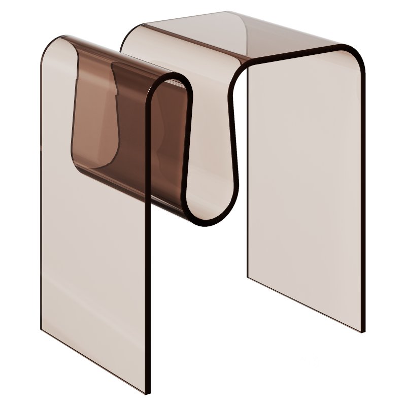 Acrylic Curvy Side Table Coffee Table Image 3