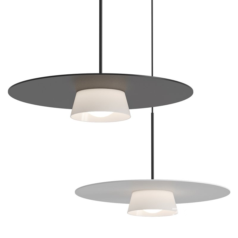 Thin Round Metal Plate Pendant Light Image 1