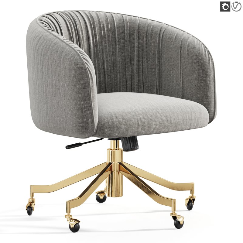 Saroy Ivory Upholstered Office Chair Image 6