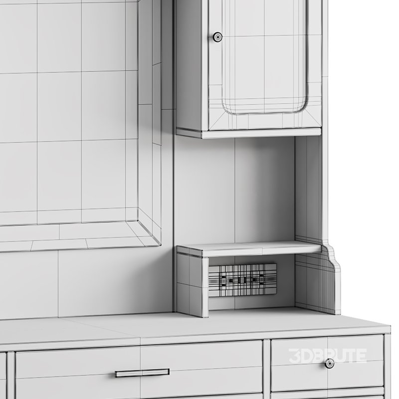 Vanity Desk with LED Lighted Mirror Image 14